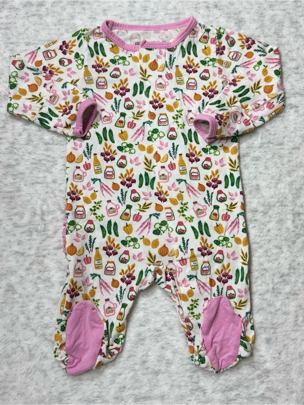 Magnetic Me Farmers Market Veggie Ruffle Footie Sleeper Newborn Baby Girl Modal